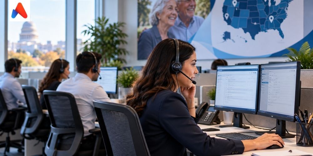 Regional health plan call center agents providing Medicare AEP member support